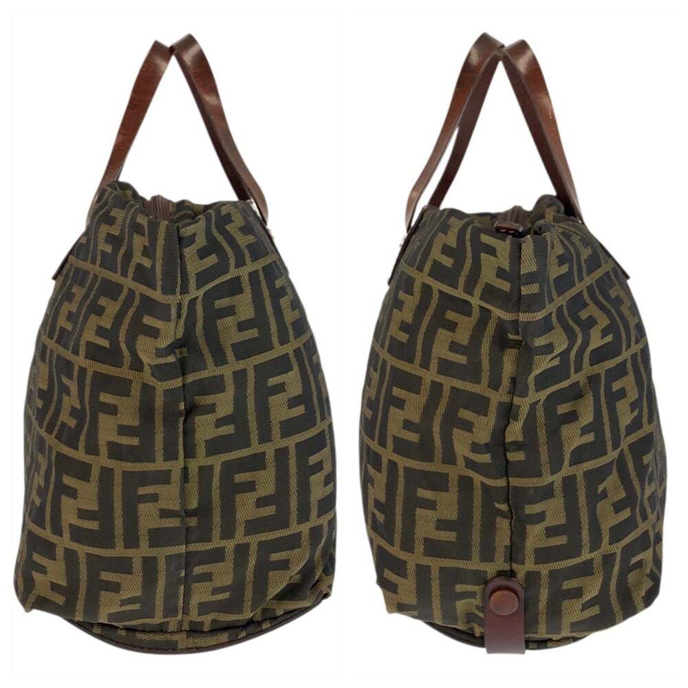 FENDI Zucca Tote Bag in Brown with Silver Hardware and Nylon Leather (71-1582... - Picture 7 of 10